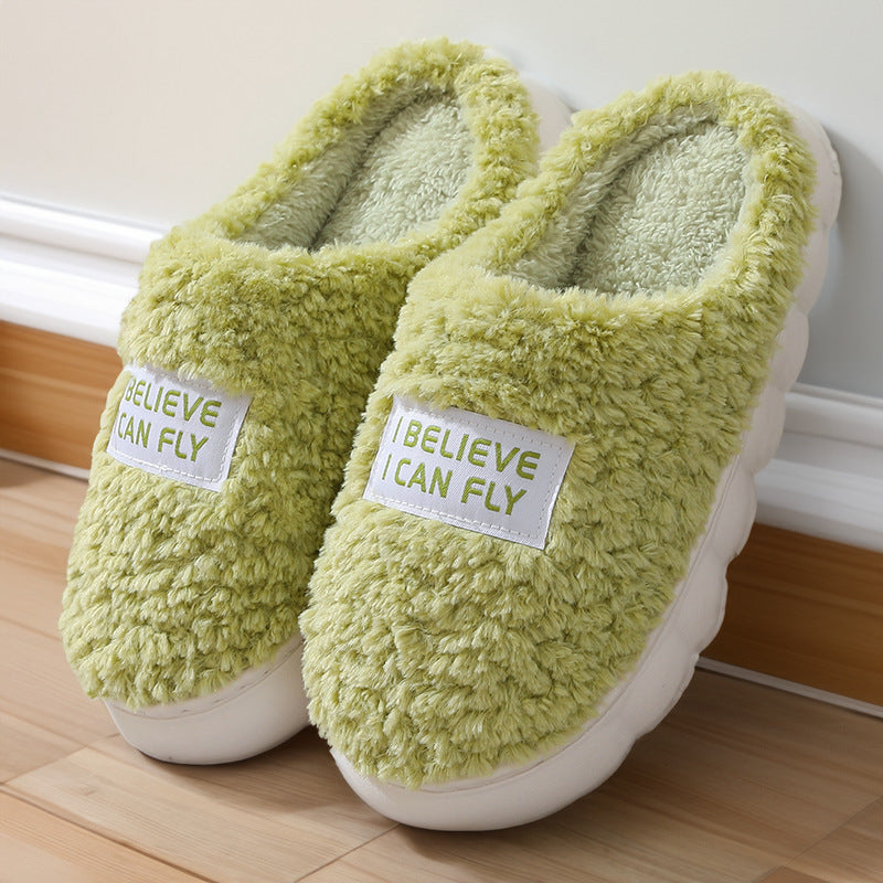 Wholesale of Autumn and Winter Plush Cotton Bag Heel Slippers